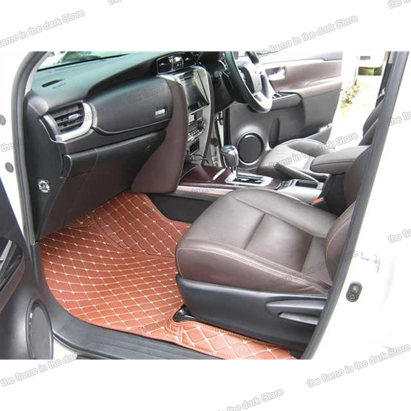 

lsrtw2017 leather car floor mats for toyota fortuner sw4 Hilux 2004 2019 2018 2012 2013 2020 2017 2016 2015 2014 accessories