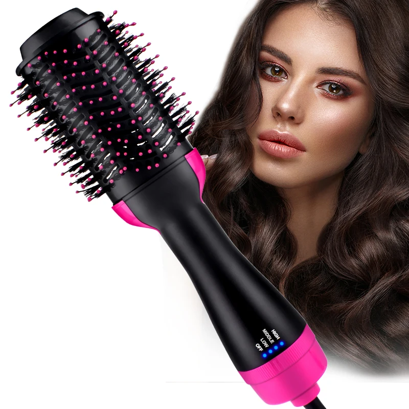 

1000W Hair Dryer Hot Air Brush Styler and Volumizer Hair Straightener Curler Comb Roller One Step Electric Ion Blow Dryer Brush