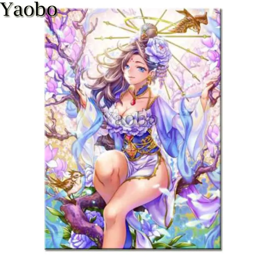 

5D Diamond Painting Full Display Japanese Anime Girl Diamond Embroidery Full Square/Round Cross Stitch Rhinestones Decor Home