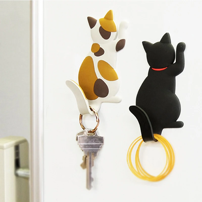 Hot New Lovely Multifunctional Cartoon Cat Fridge Magnet Hook Refrigerator Sticker Creative Hooks | Дом и сад