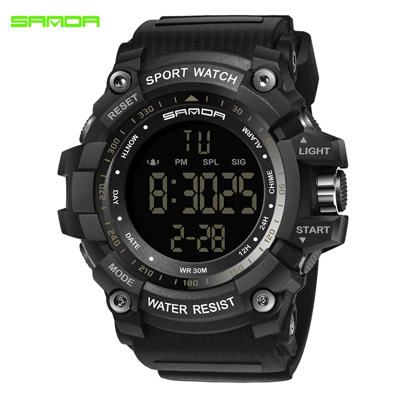 Часы наручные SANDA мужские электронные в стиле милитари водонепроницаемые