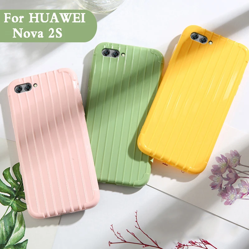 Роскошный чемодан для huawei Nova 2 S чехол модный милый в багажнике из тпу силиконовая