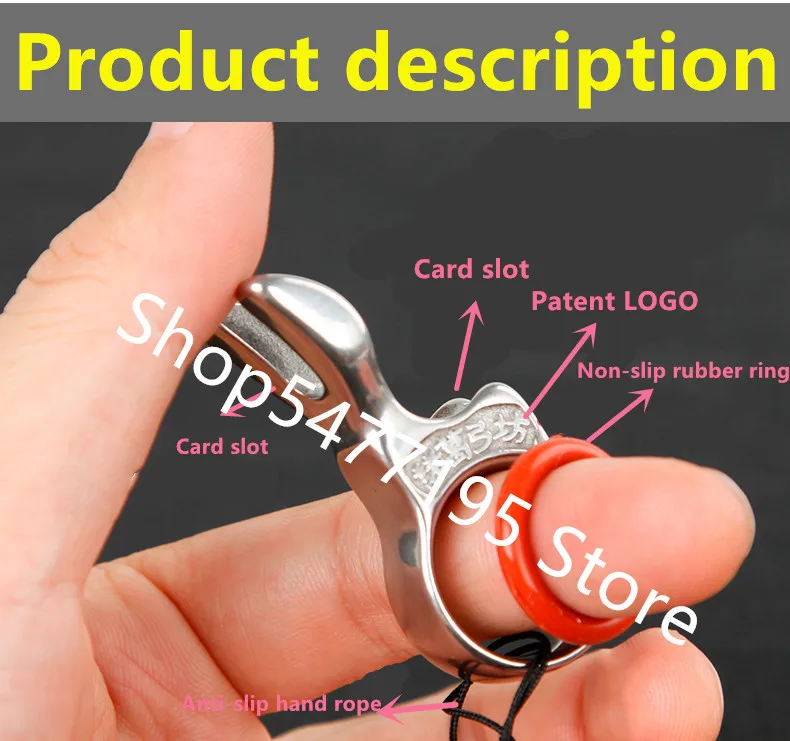 

2020 New Stainless Steel Slingshot Shooting Fish Shooting Finger Fishing Dart Hunting Fishing Ring To Protect Fingers