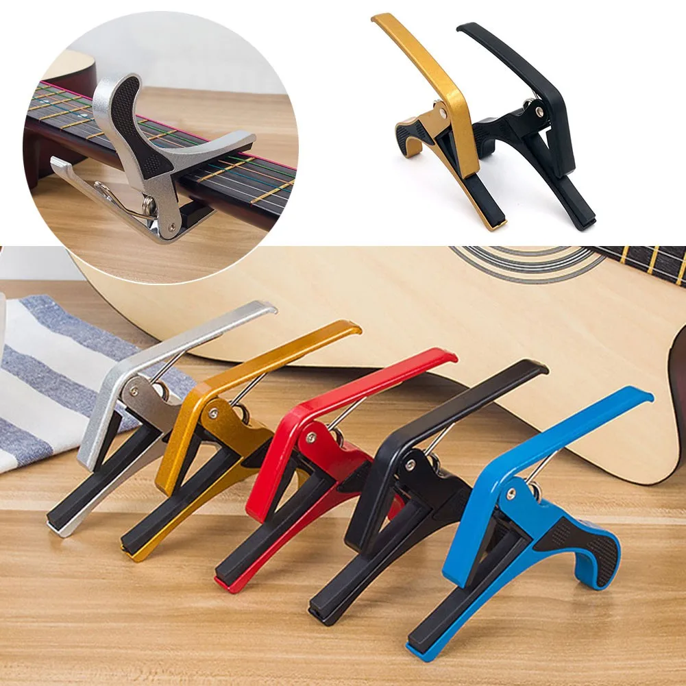 

Single-Handed Quick Change Acoustic Clip Electric Classic 6-String Mandolin Guitar Trigger Capo Clamp Thumb Finger Guitar Pick