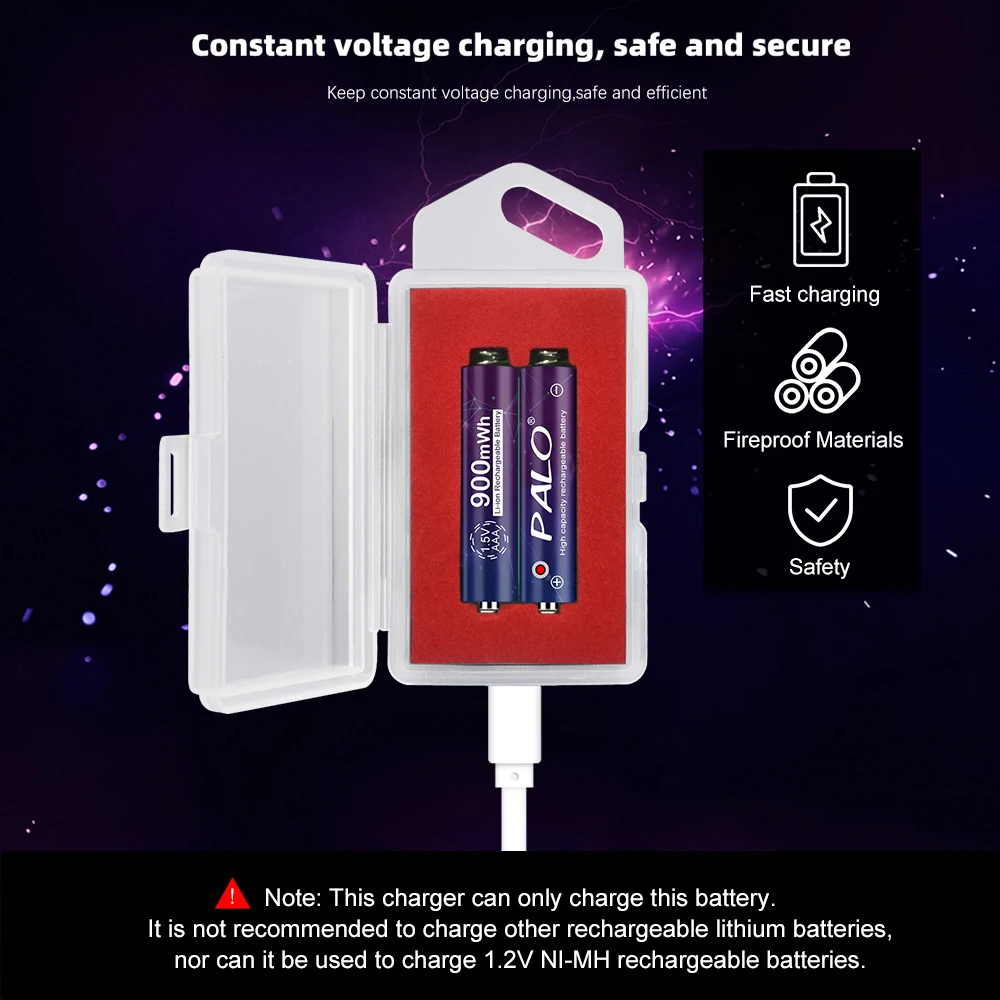 PALO оригинальная перезаряжаемая литий ионная батарея AA 1 5 V + AAA аккумуляторная