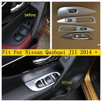 inner door armrest window lift button control panel cover trim for nissan qashqai j11 2014 2020 matte accessories car styling
