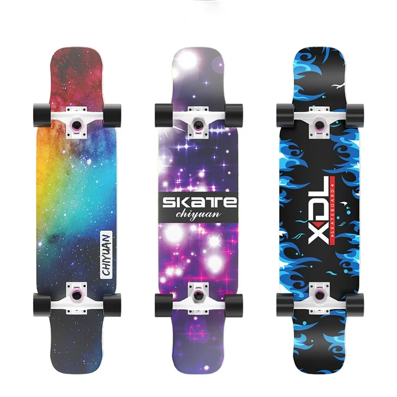 

Protection Maple Skateboard Beginners Kids Double Rocker Skateboard Complete 4 Wheel Patinetas De Skate Fitness Equipment DK50SB