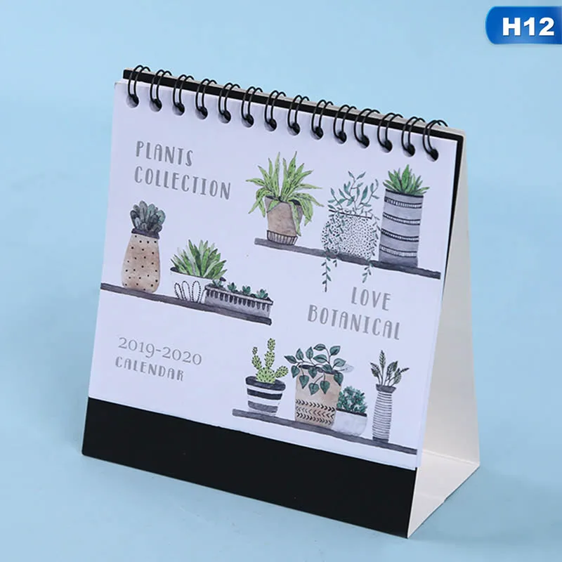 H12 Прекрасный мультфильм стол календарь стол Сделай Сам катушки календари ежедневный планировщик расписаний - Цвет: H12