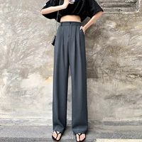 wide leg drape suit pants women spring and autumn new high waist loose solid color mopping pants all match