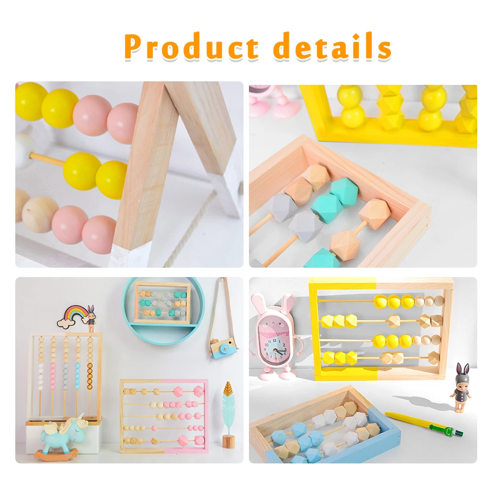 1 шт. Nordic Стиль натуральные деревянные счеты с бусины для рукоделия Детские