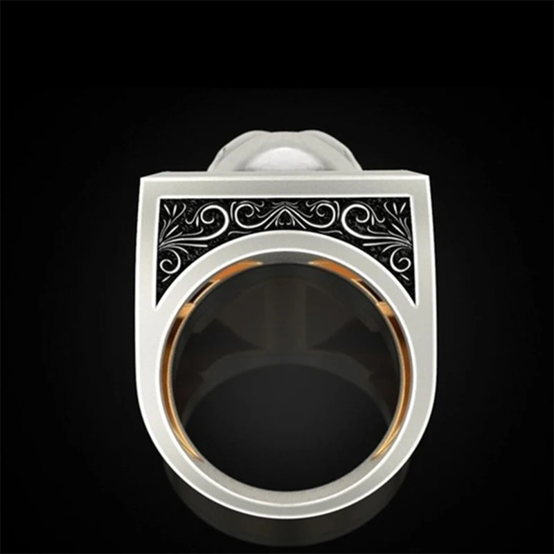 Vintage Skull Head Ring Set Punk Style Two-tone Metal Skeleton Casket Stacking Rings for Men Women Gothic Party Jewelry B4T354 | Украшения