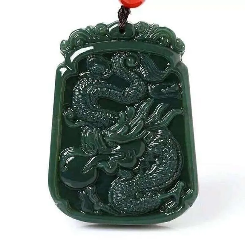 

Xinjiang Hetian green jade dragon brand men's Jade Pendant Zodiac Dragon Pendant