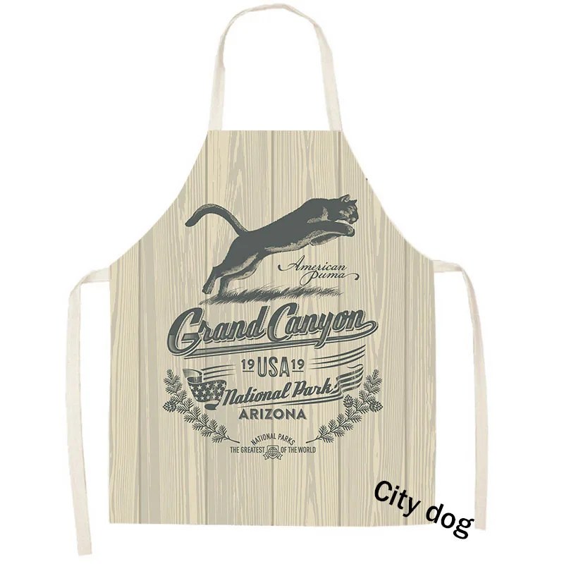 

Serengeti National Park Animal Sign Vintage Board wood Pattern Crocodile Elk sleeveless apron for the linens apron for kitchen