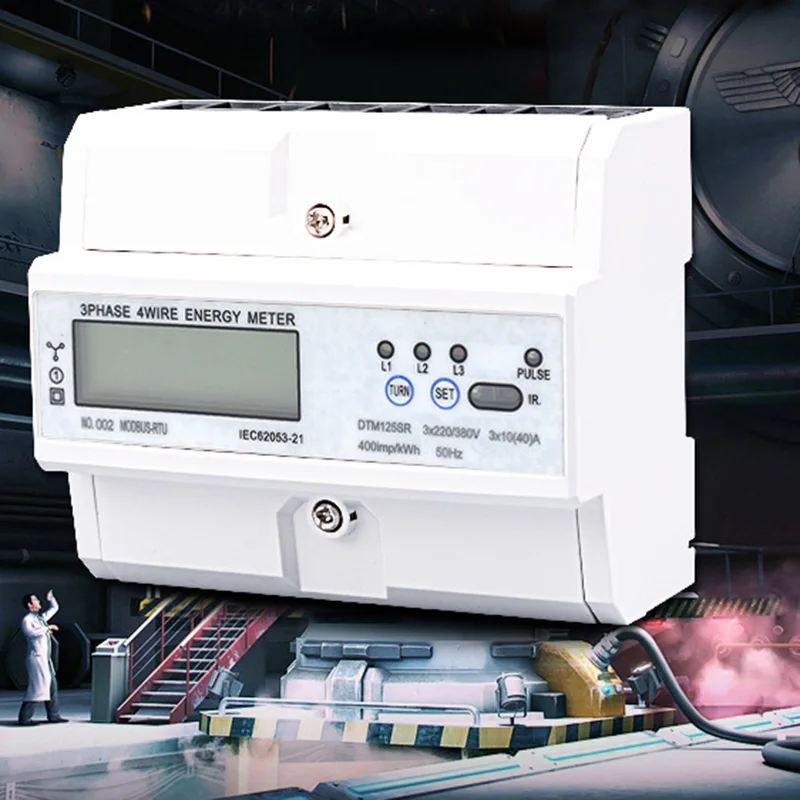 Din-рейку ваттметр счетчик энергии Ватт метр три фазы четыре провода RS485 MODBUS
