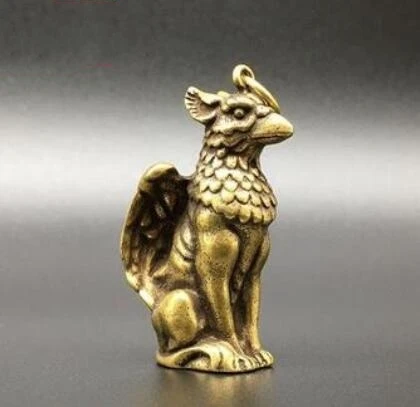 Твердая медная птица с крыльями подвеска латунный брелок подарок фэн-шуй