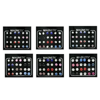 12 pairs mixed colors crystal rhinestone magnetic stud earrings non piercing clip on earrings fashion jewelry unisex