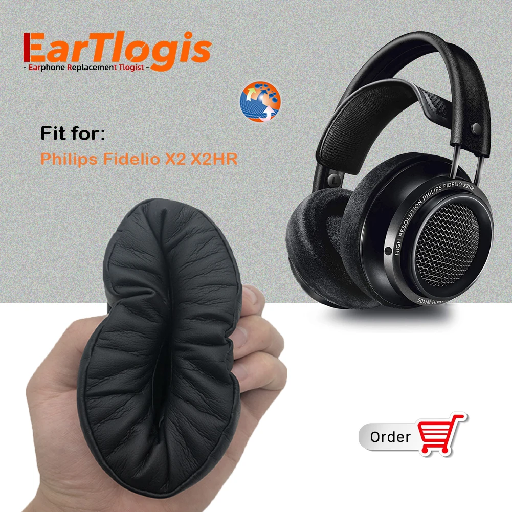 EarTlogis Запасные подушечки для Philips Fidelio X 2 X2 X2HR ч гарнитура Запчасти наушник Чехол