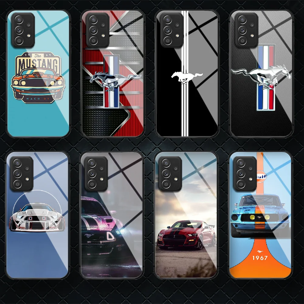 

Cool Car Mustangs Tempered Glass Phone Case Cover For Samsung Galaxy A 10 12 20 E 21 30 32 50 40 51 52 70 71 72 S Phone case