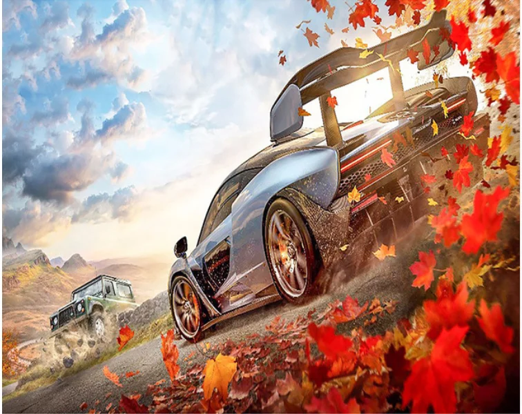 

Вышивка Счетный крест наборы для рукоделия 14 ct DMC DIY Искусство ручной работы Декор-осенний парк 1