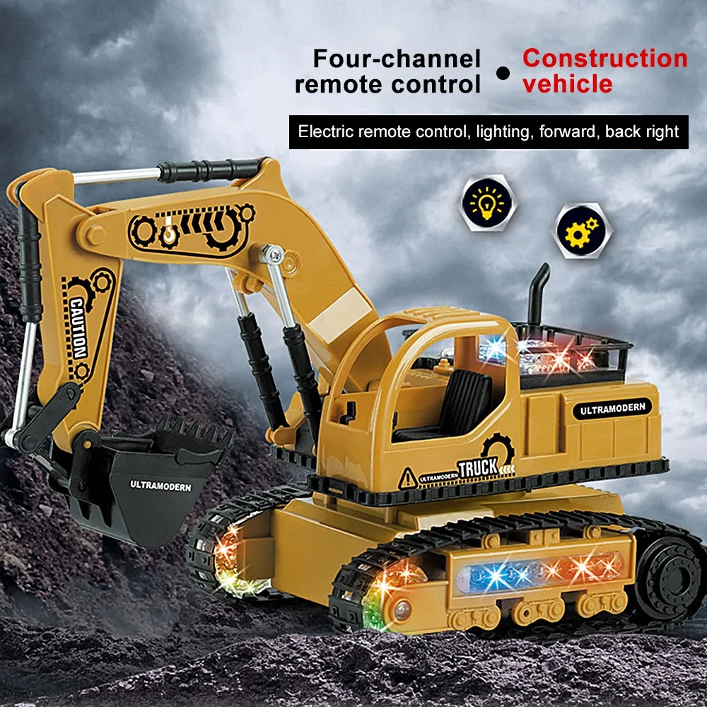 Радиоуправляемый экскаватор автомобиль игрушки с музыкой и светильник Детский