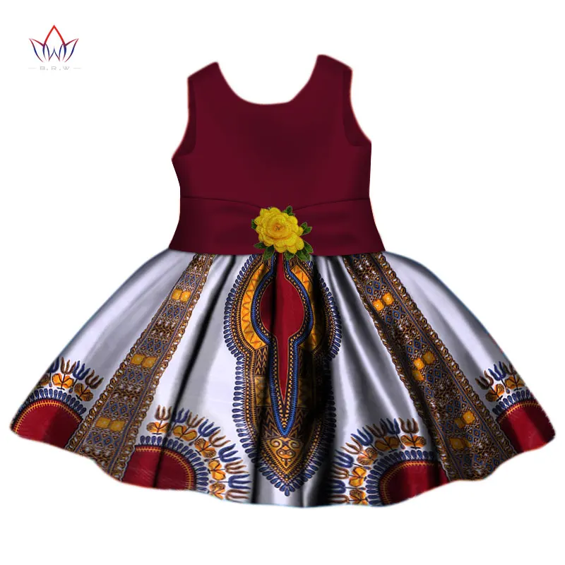 

2021 African Dress Patterns Dashiki O-neckTraditional Cotton Dresses Sleeveless African Clothing For Children None WYt268