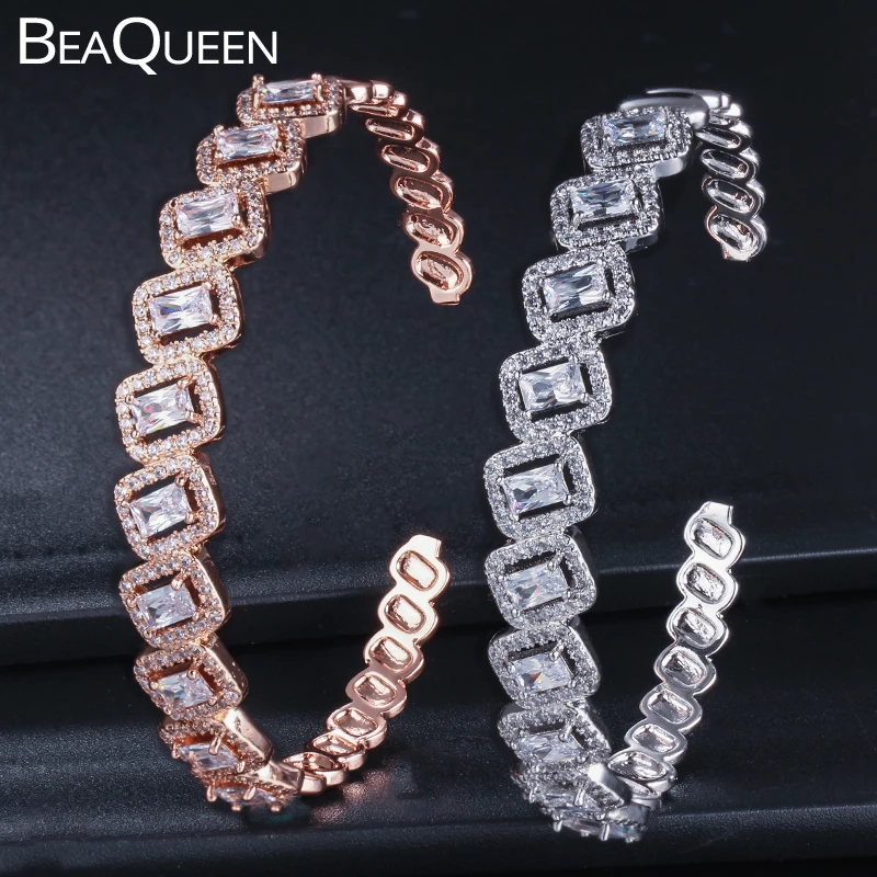 BeaQueen новейший Прозрачный квадратный кубический цирконий кристалл модный