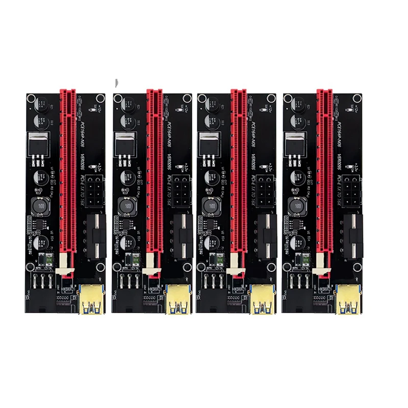 4 шт. PCI-E Экспресс 1X до 16X Райзер 009S адаптер карты PCIE 1 на 4 слота порт множителя карты для майнинга биткоинов BTC от AliExpress RU&CIS NEW