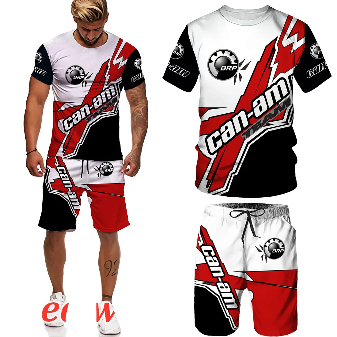 

Printed Tracksuit for Men 2021 Summer T-Shirt Shorts Men's Set Streetwear Two Pieces Set Casual Mens Clothing