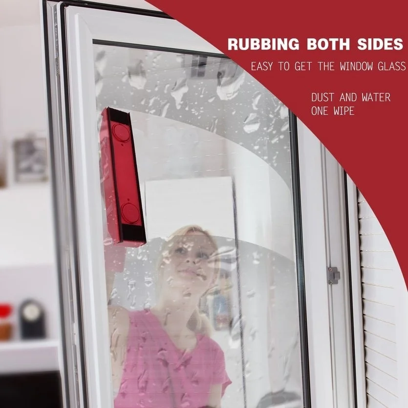 

Magnetic Window Cleaner Brush Tool Single Glass 23CM Wide Home Office Brush Glass Cleaner Household Cleaning Tool with Rag