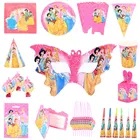 Шесть принцессы тема снег белый день рождения вечерние украшения Золушка тема скатерть чашка тарелка соломенная сумка Baby Shower поставки