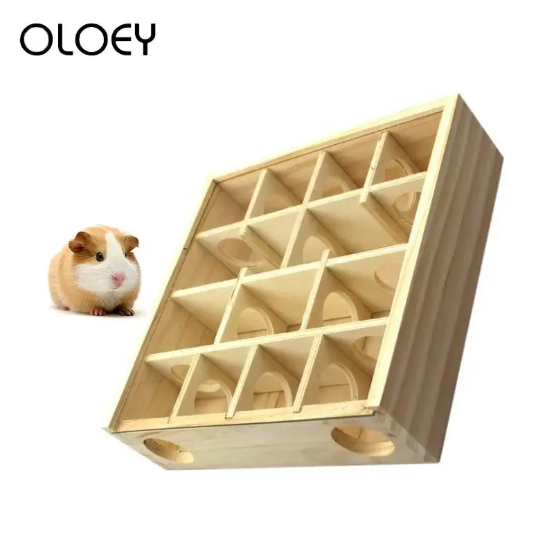 Натуральный Деревянный хомяк лабиринт игрушка интеллектуальная тренировка