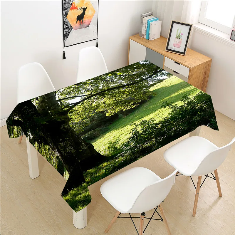 

Big Tree Tablecloth polyester Hotel Picnic Table Rectangular Table Covers Home Dining Tea Table Decoration