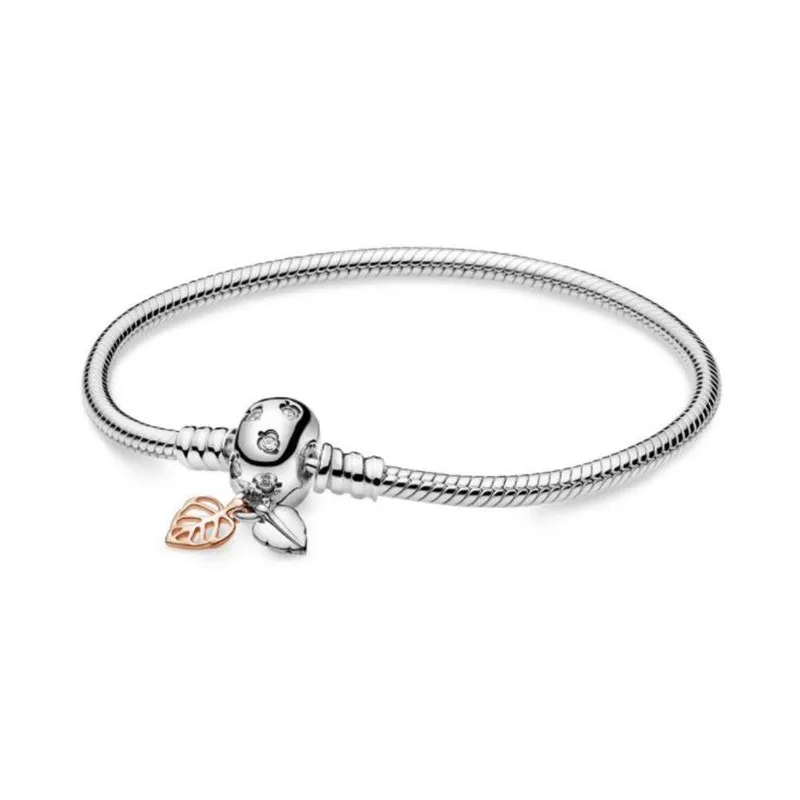 

Original 925 Sterling Silver Crown And Heart With Crystal Button Pan Bracelet Fit European Charm Bracelets Women Jewelry