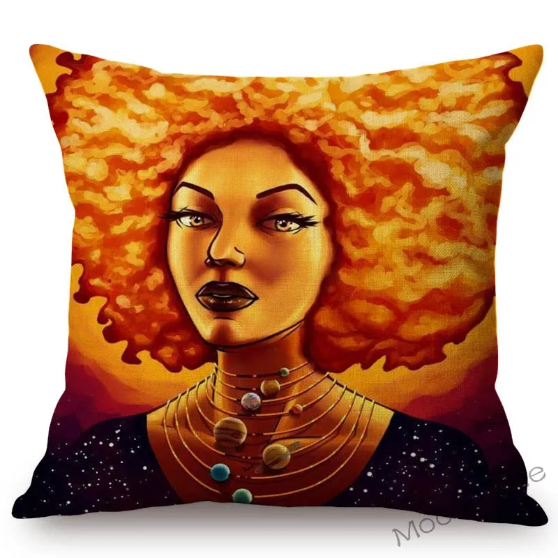 Модная африканская женская черная леди Портрет Искусство картина маслом диван