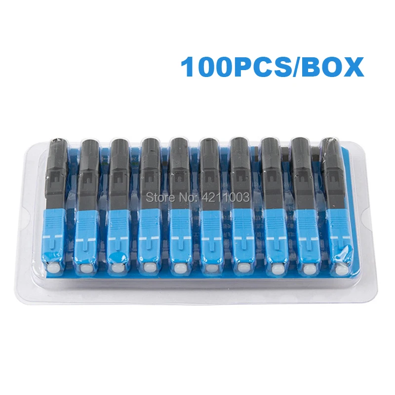 

100Pcs SC/UPC Conector Fibra Optica Single Mode Fiber Optica Adapter FTTH SCFiber Optic Fast Connector