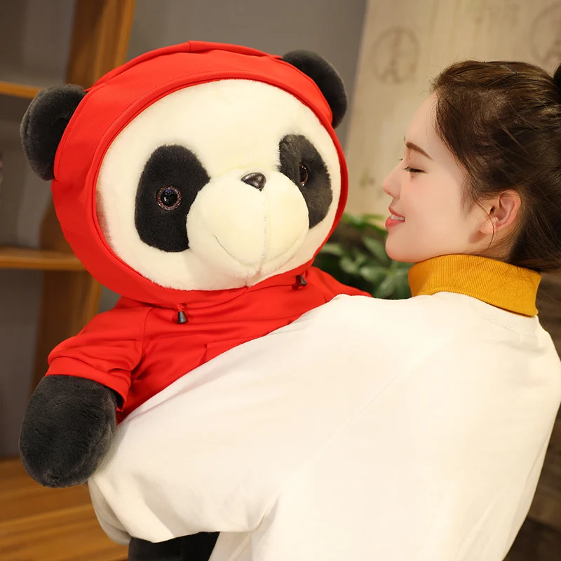 

50/60/80cm Cute Panda with Sweater Plush Toys Hobbies Cartoon Animal Stuffed Toy Dolls for Children Boys Baby Birthday Gift