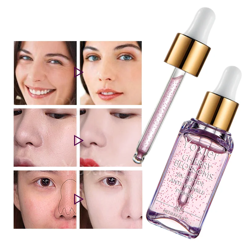 

1pcs / 3pcs Makeup Base Whitening Essence Face Cherry Blossoms Professional Anti-Wrinkle Serum Foundation Primer 15ml