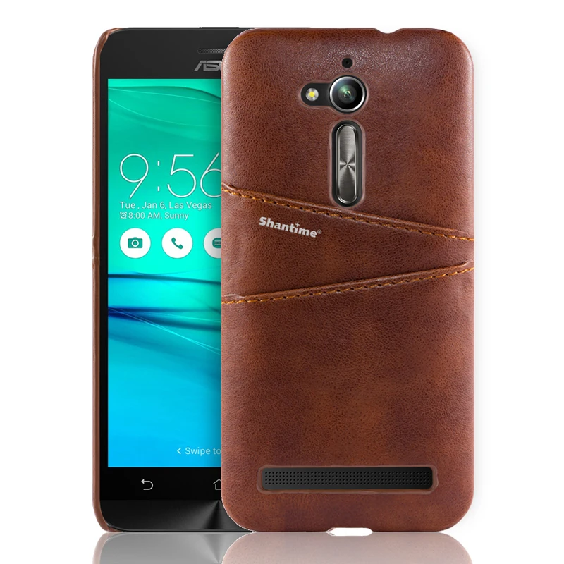 Brown Для Asus Zenfone GO ZB500KL из искусственной кожи чехол для AsusZenfone Go ZB551KL Zenfone Go ZB452KG визитная карточка чехол для телефона - Цвет: Brown