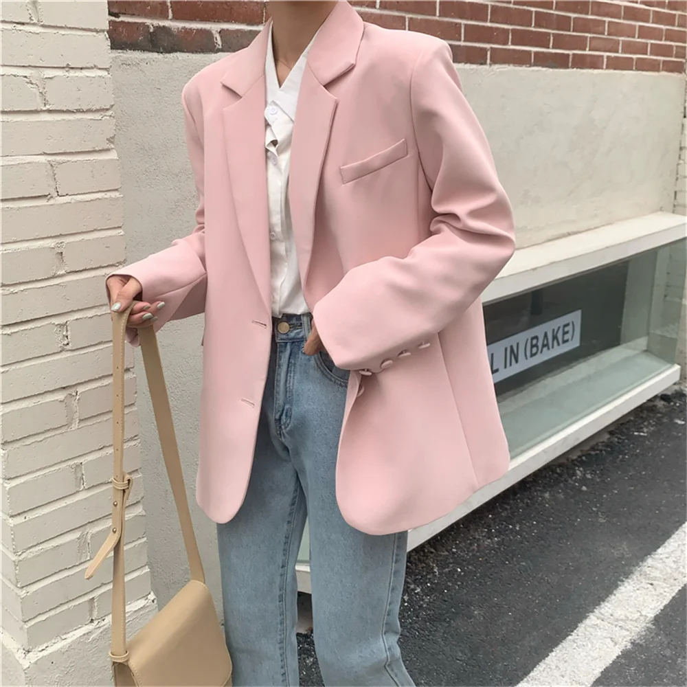Новинка 2021 элегантные свободные Стильные пиджаки HziriP лидер продаж однотонные