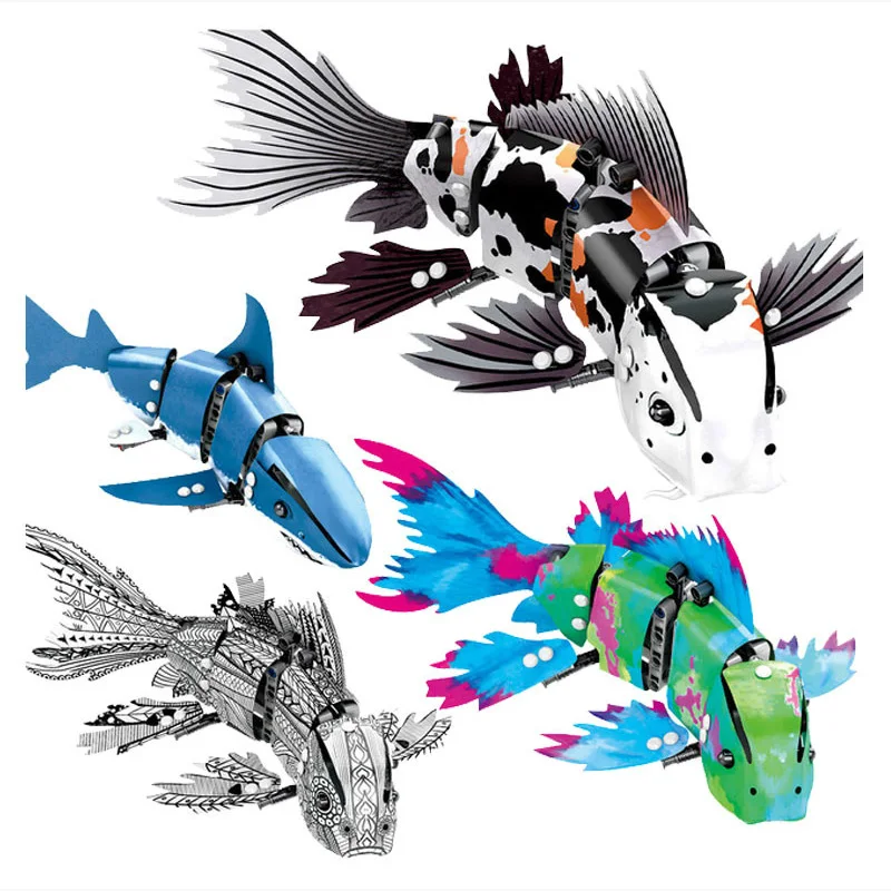 Создатель города Имитация животных рыбы модель строительные блоки Акула кои