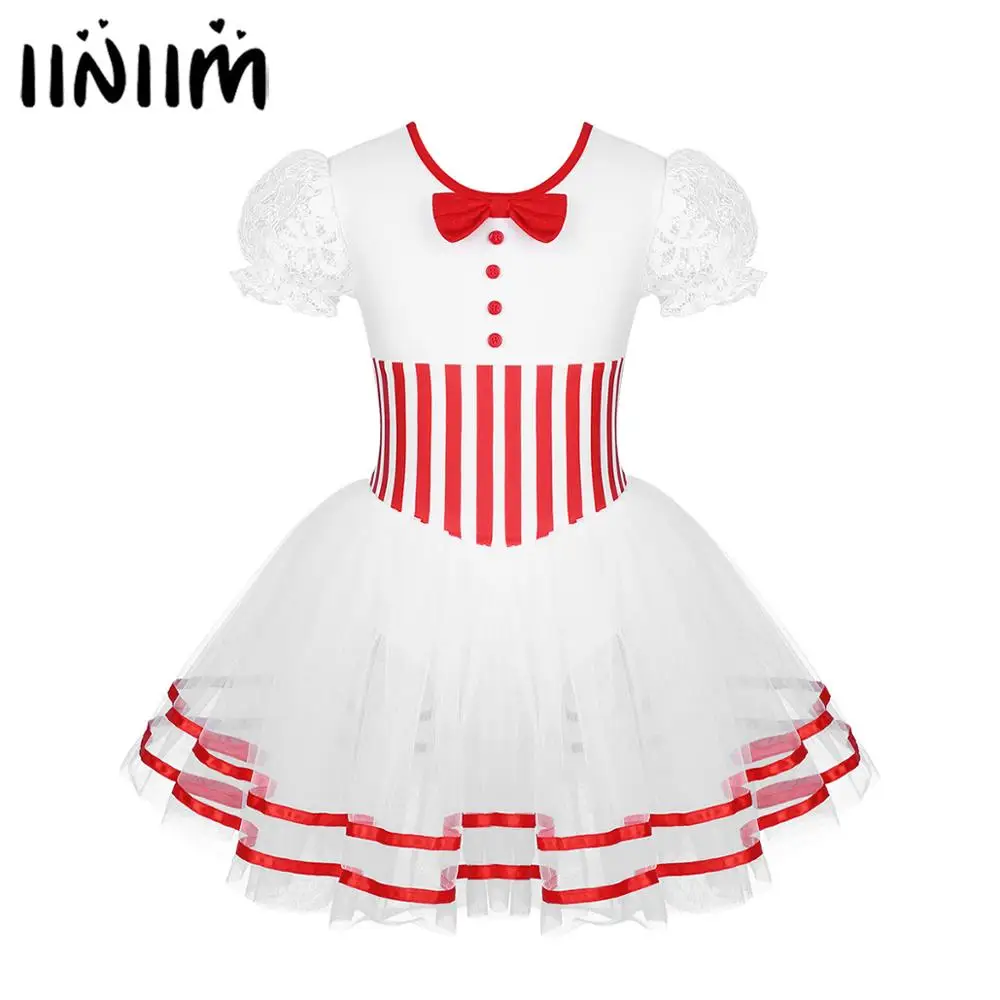 Iiniim Детские платья для девочек в полоску катания на льде|Бальные танцы| |