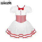 Iiniim Детские платья для девочек в полоску для катания на льде