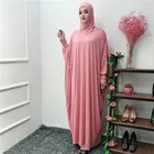 2021 размера плюс мусульманское платье для женщин свободные с длинным рукавом вечернее длинное платье мусульманское однотонное цветные халаты кардиган Рамадан платье  