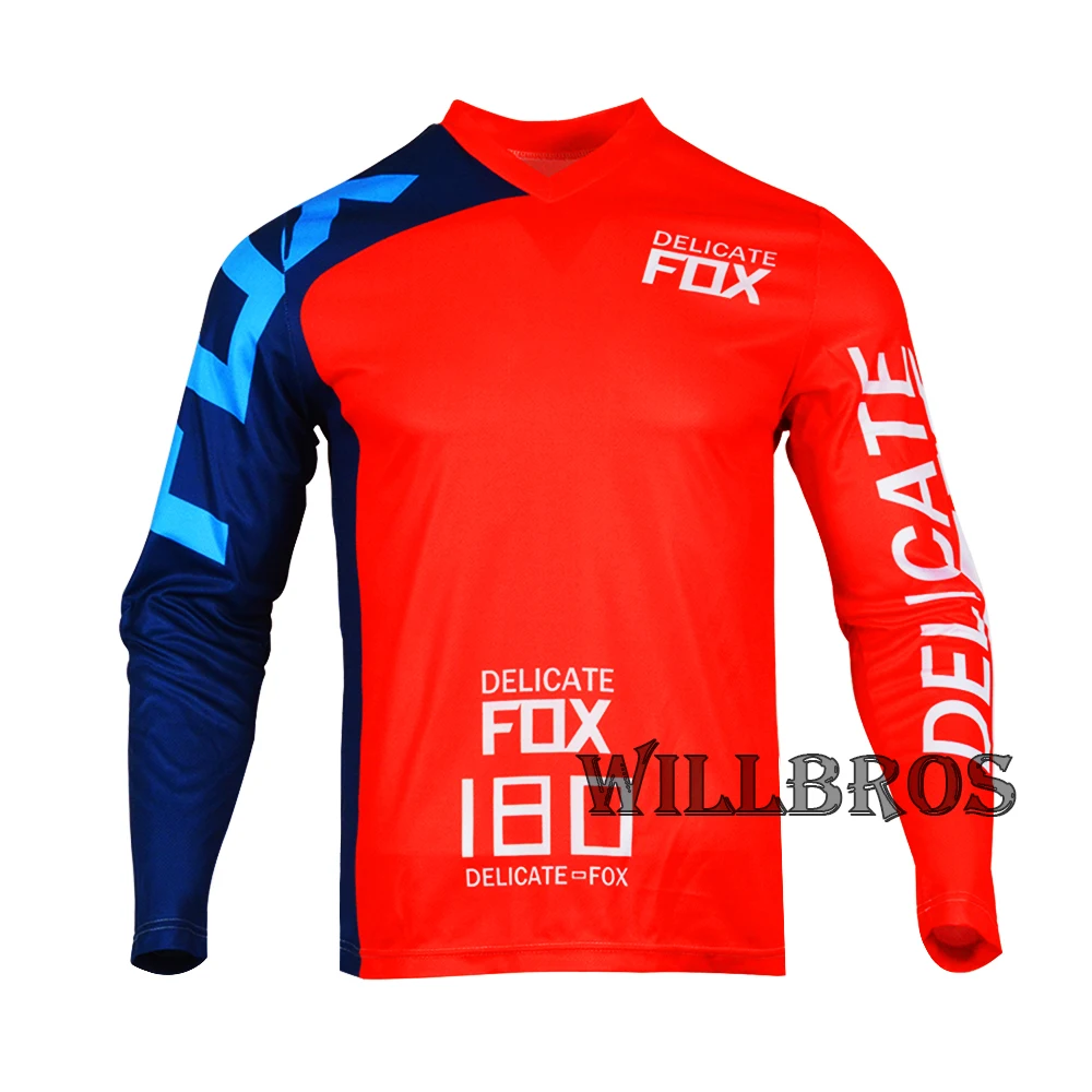 Delicate Fox 180 Race Jersey Mountain Bicycle Offroad Summer T-shirt Racing Long Sleeve Mens images - 6