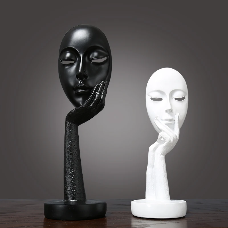 

Nordic Abstract mask woman face decoration American living room TV wine cabinet study decoration home decoration