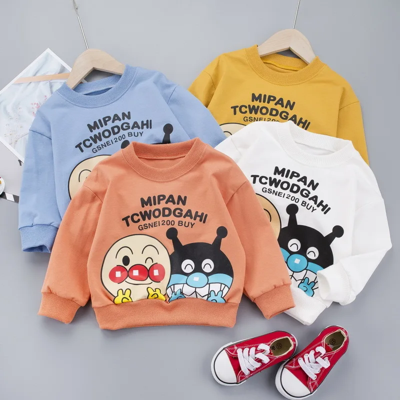 

2021 New Children's Clothing Boys and Girls Popular Cartoon Printed Sweater Pullover Long-sleeved Tops T-shirts KT04