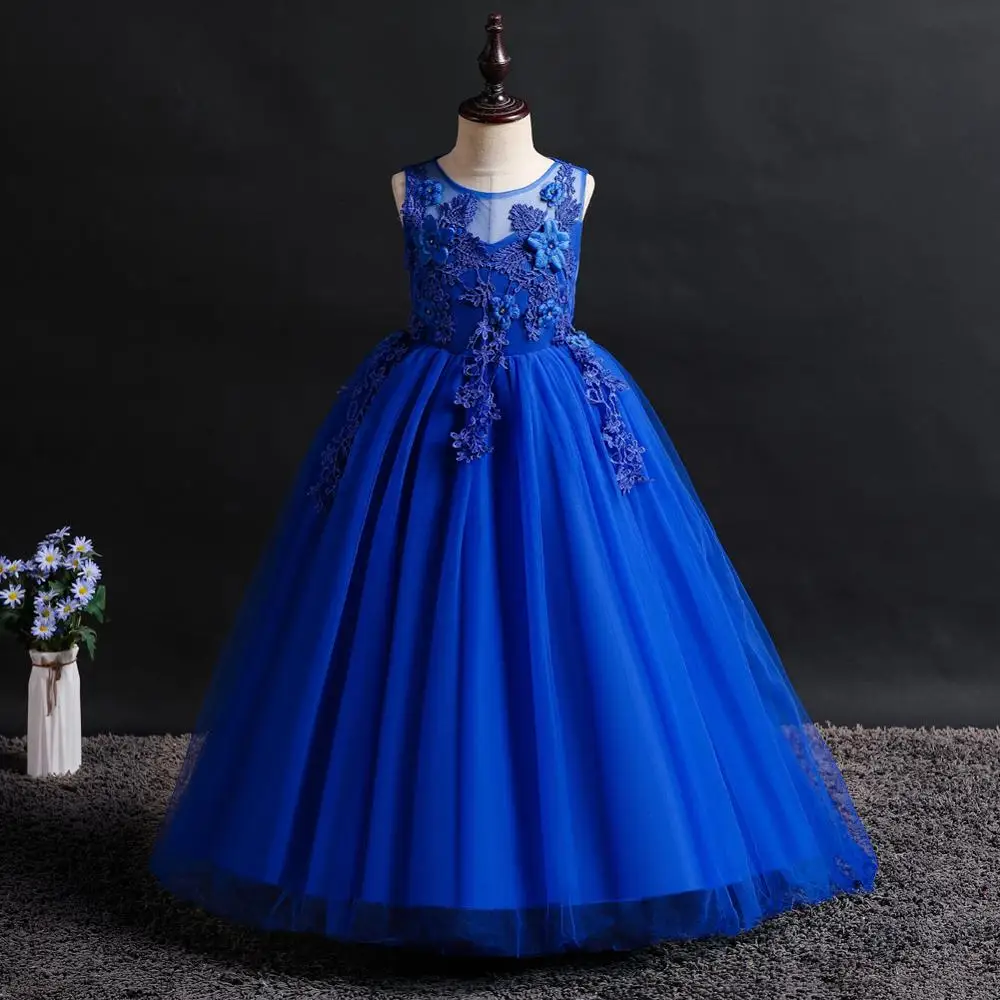 2019 Детские Платья с цветочным рисунком праздничные платья принцессы для