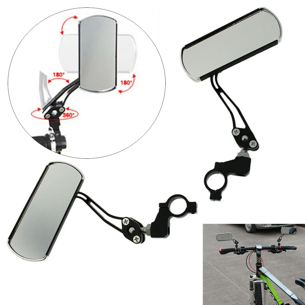 

2pcs Universal Bicycle Rearview Handlebar Mirrors Cycling Rear View Mirror Adjustable Mountain Bike Handle Rearview Mirror