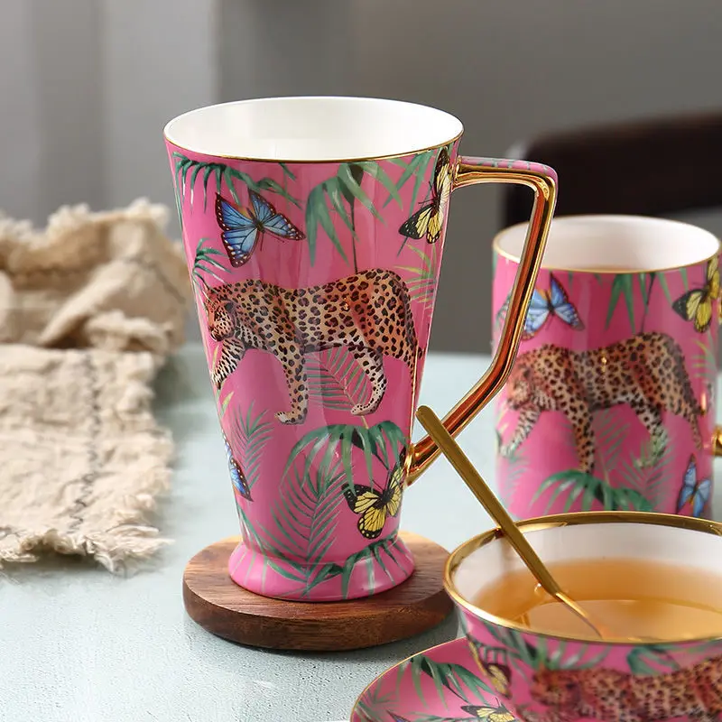 

Jungle Animals Cup Set Bone China Tea Cup Saucer Milk Tea Mug Coffee Mug Coffeeware Teaware Set Afternoon Tea Sets Office Cups