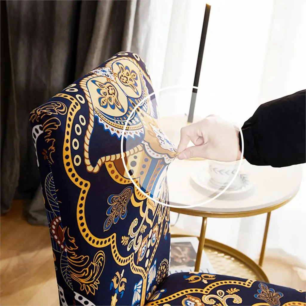 

Chair Covers Floral Printing Stretch Elastic Spandex Protector Seat Slipcovers For Home Wedding Dining Room Office 1/2/4/6Piece